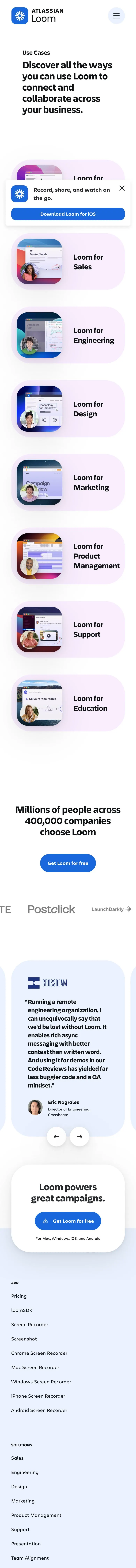 loom.com — Landing page