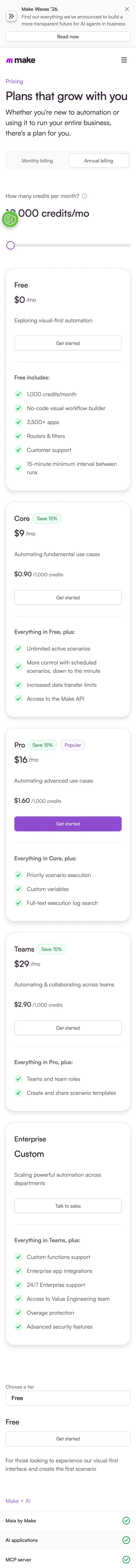 Make — Pricing