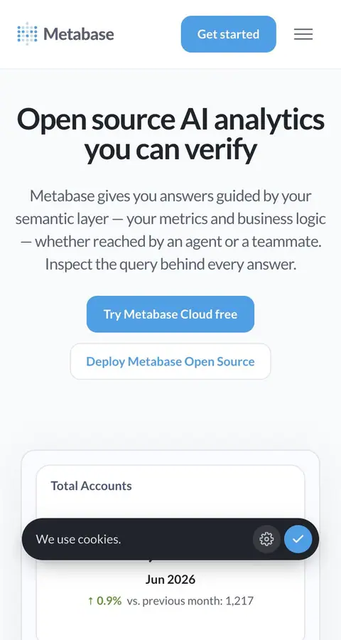 Metabase — Bosh sahifa