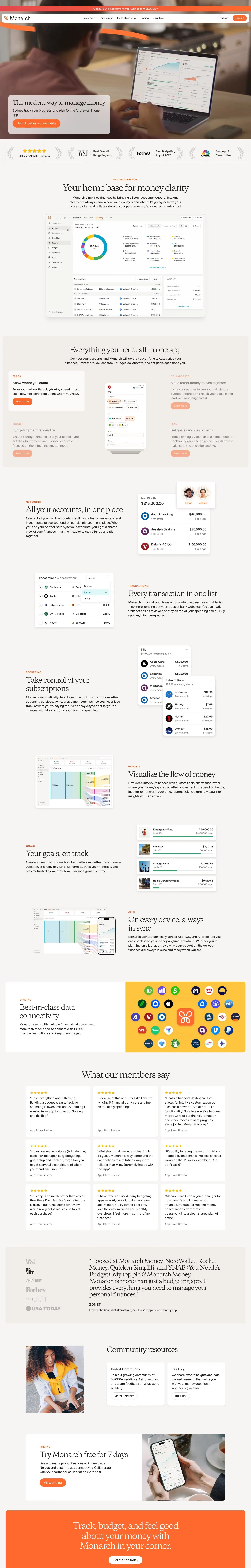 Monarch — Landing page