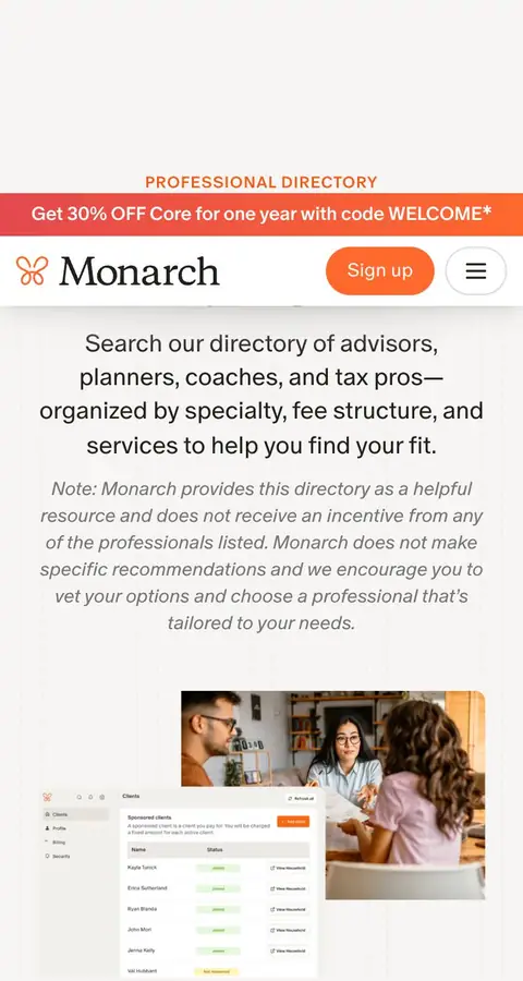 Landing page