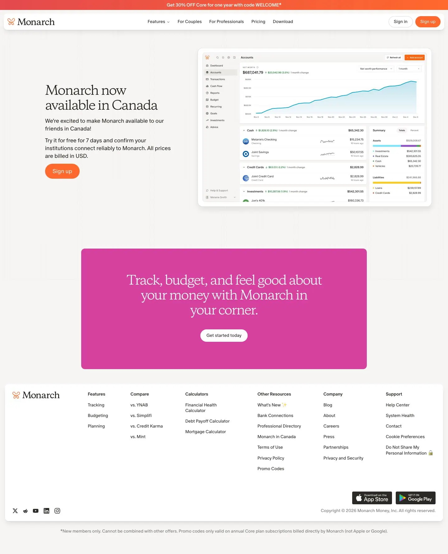 Monarch — Landing page