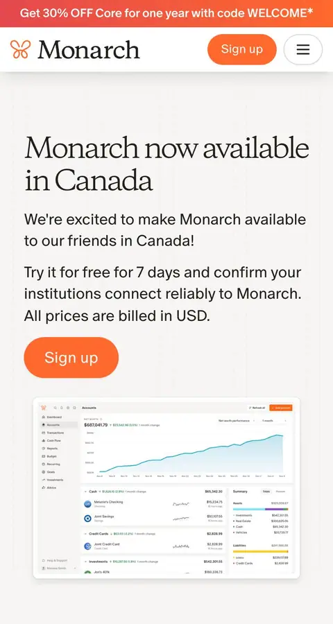 Landing page