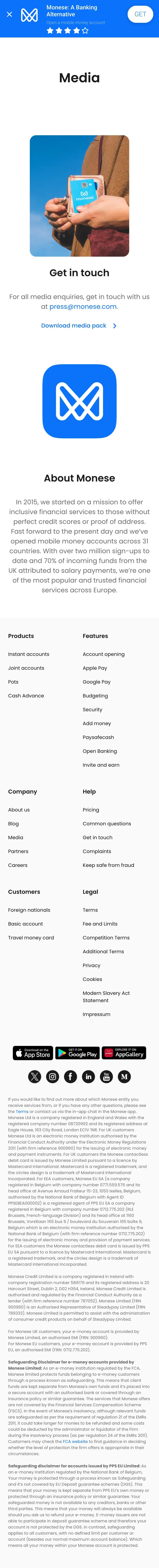 Monese — Contact