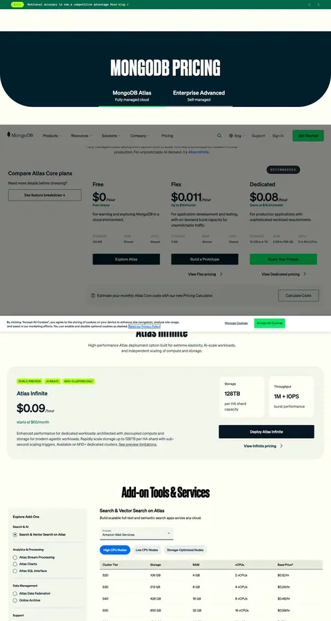 mongodb.com — Narxlar