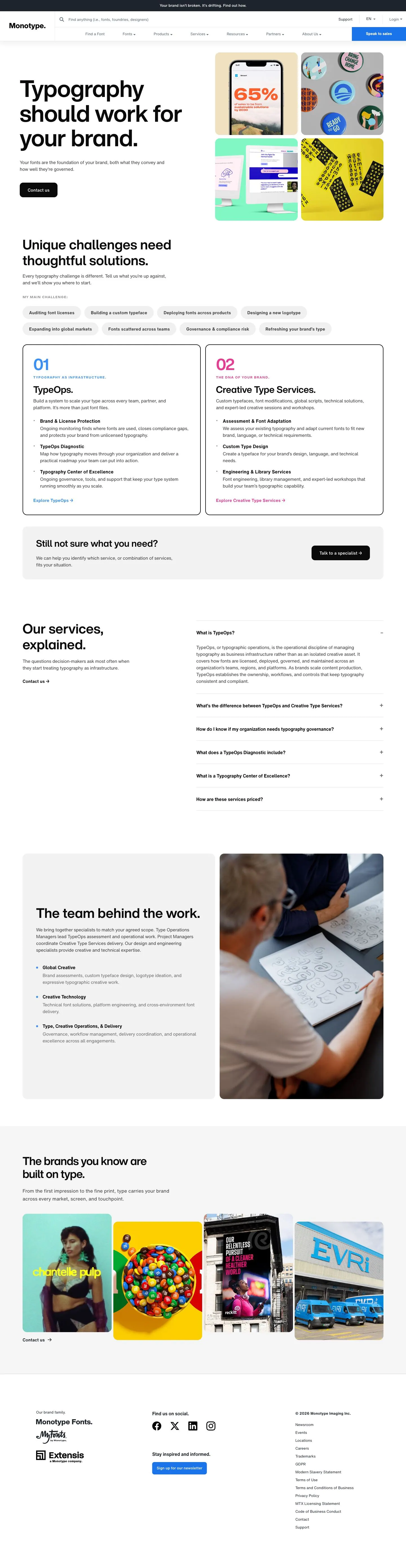 Monotype — Landing page