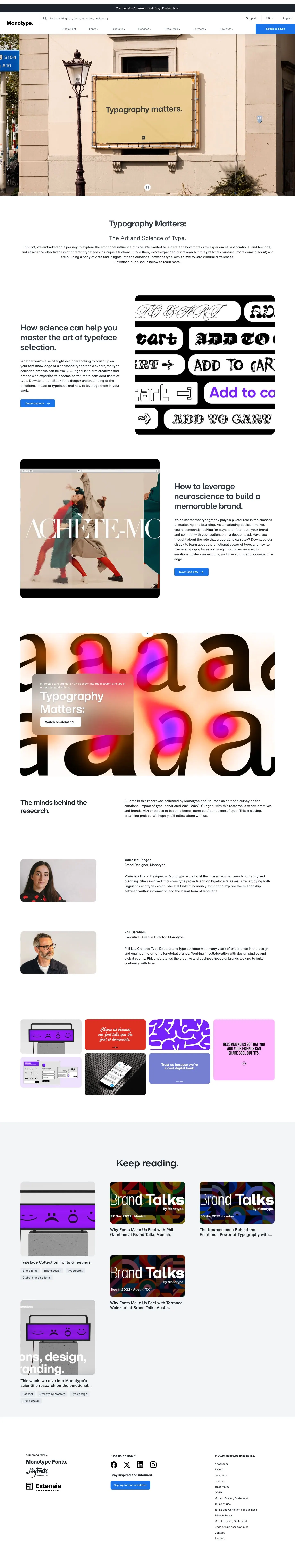 Monotype — Landing page