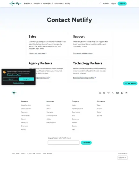netlify.com — Aloqa