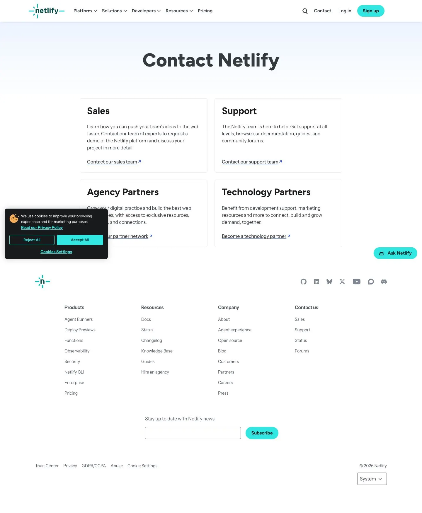 netlify.com — Aloqa