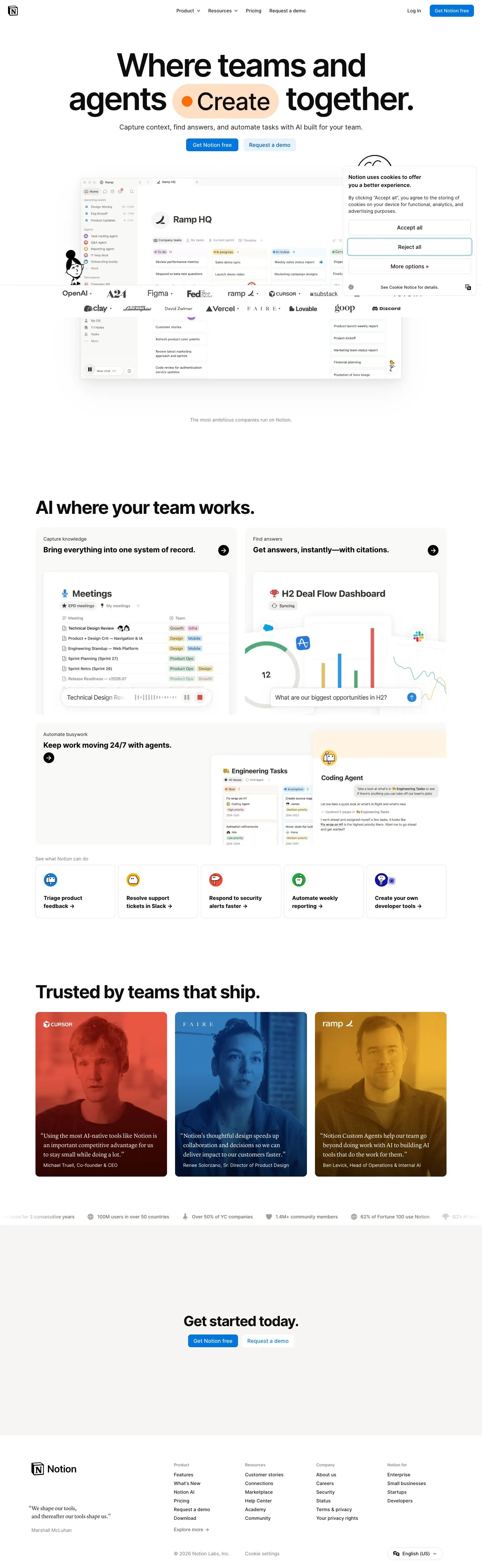 Notion — Landing page