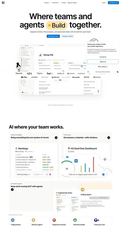 notion.com — Landing sahifa