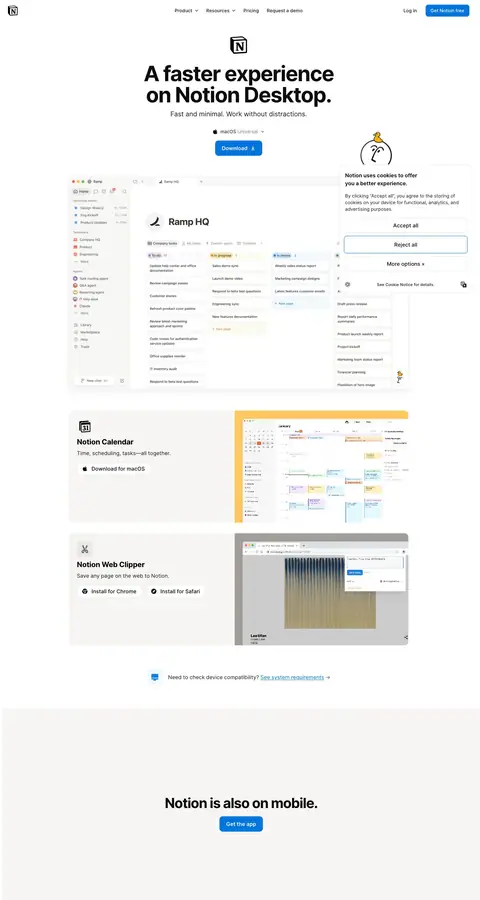 notion.com — Landing sahifa