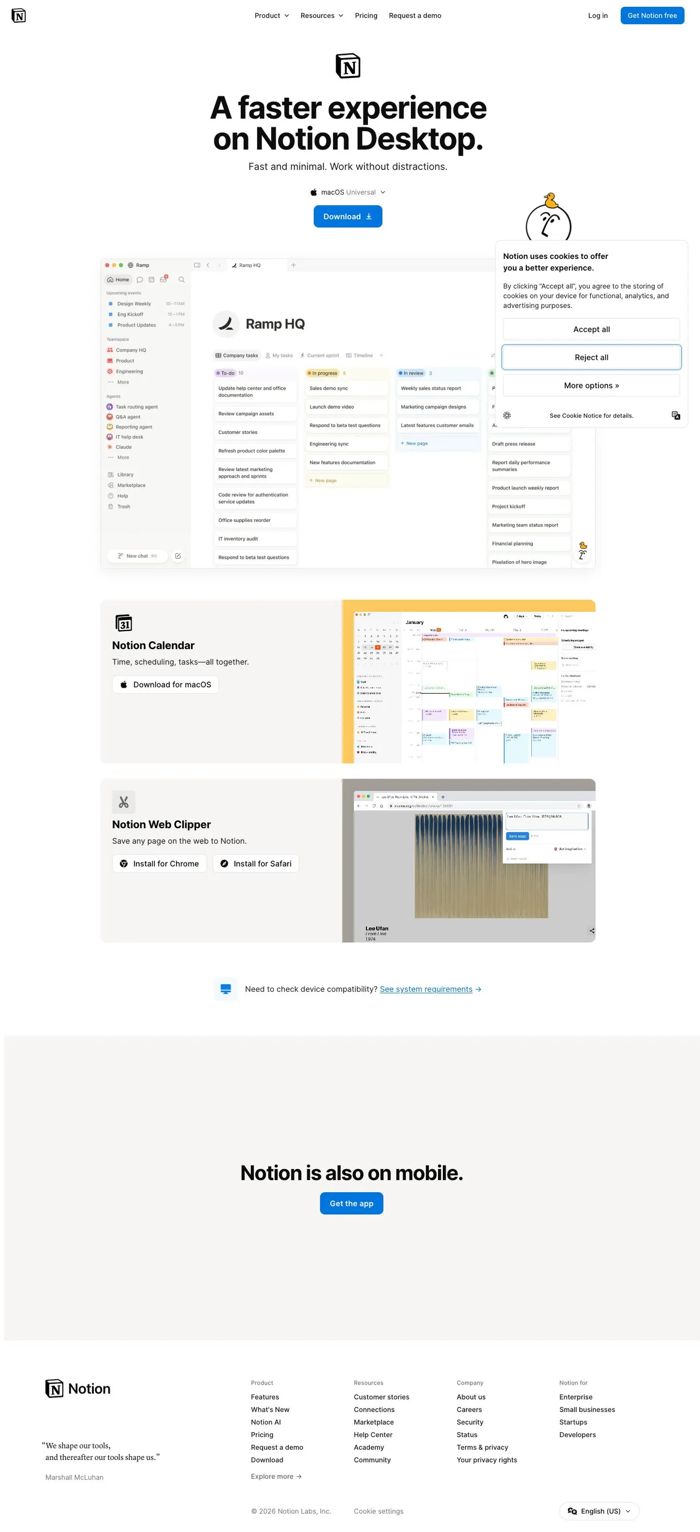 Notion — Landing page
