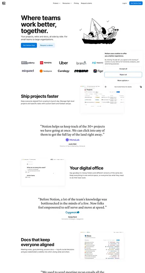 notion.com — Landing sahifa