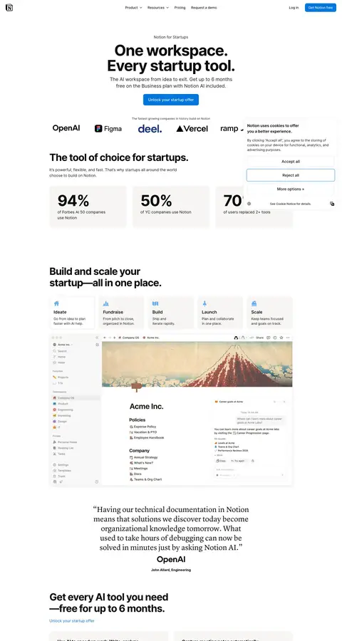 notion.com — Landing sahifa