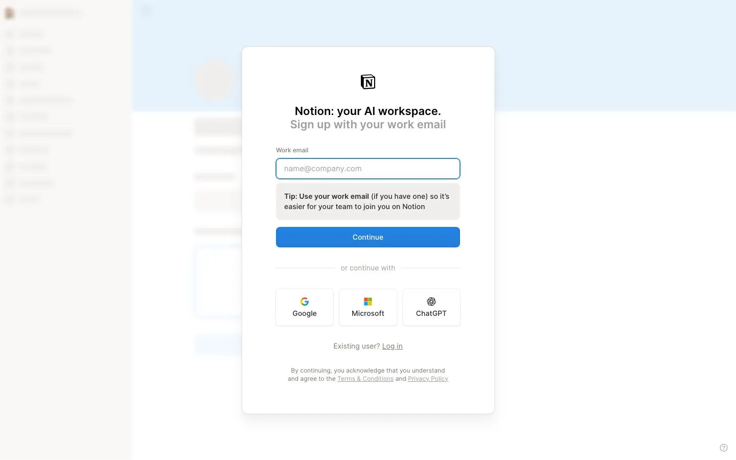 Notion — Sign up