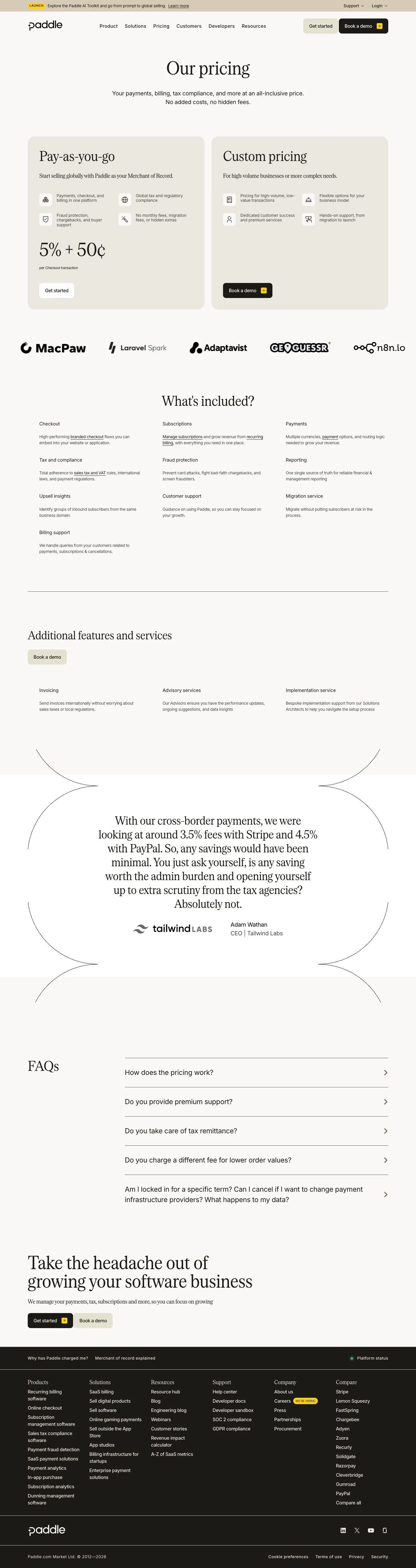 Paddle — Pricing