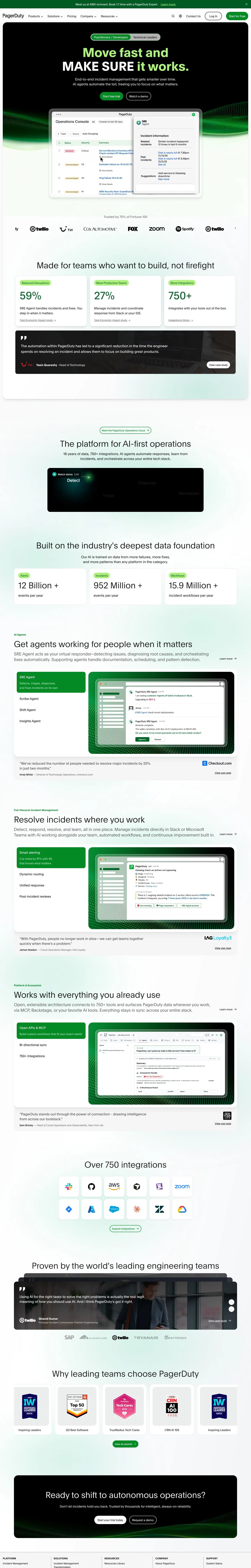 PagerDuty — Landing page