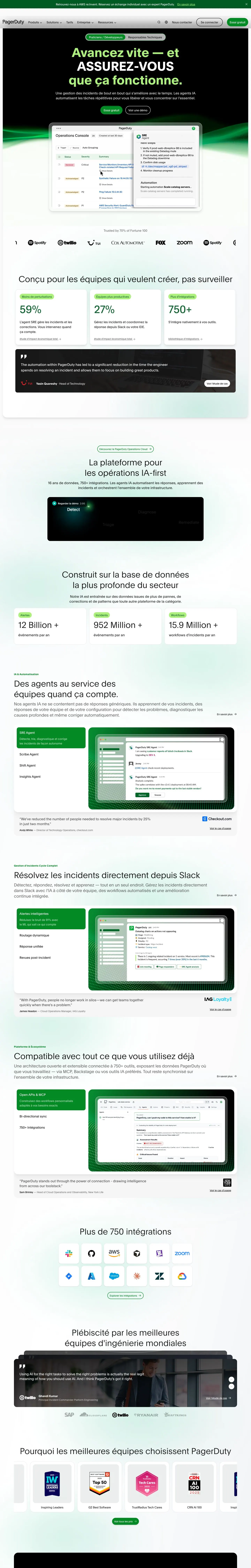 PagerDuty — Landing page