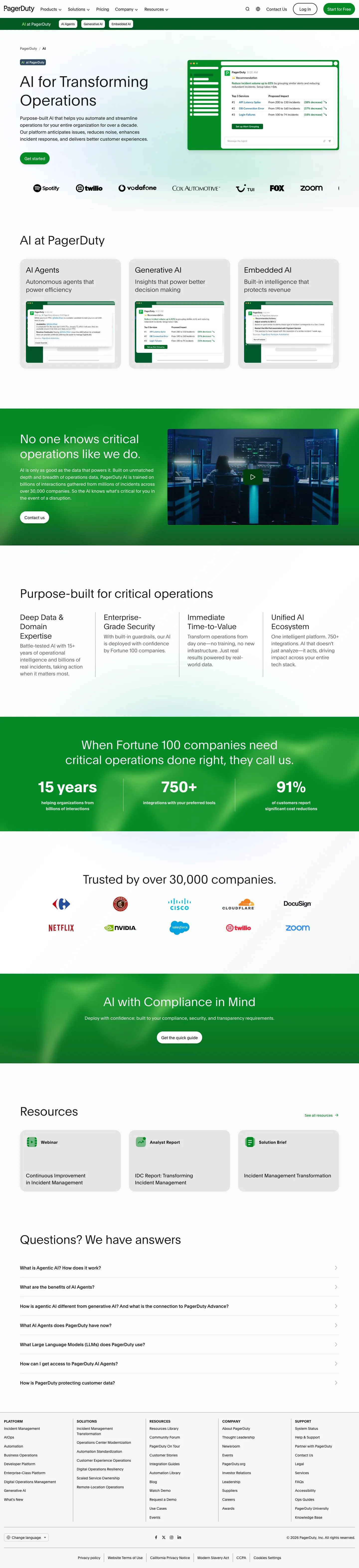 PagerDuty — Landing page