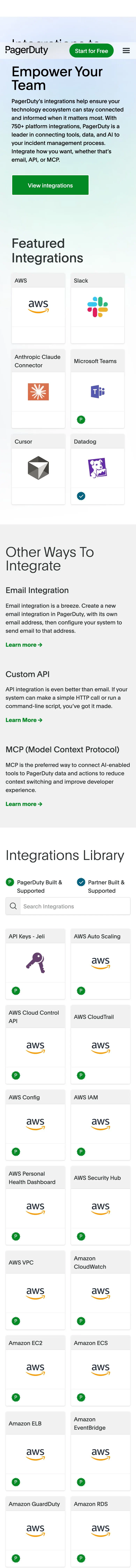 PagerDuty — Landing page