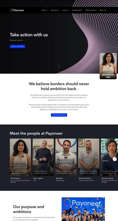 payoneer.com — Vakansiyalar