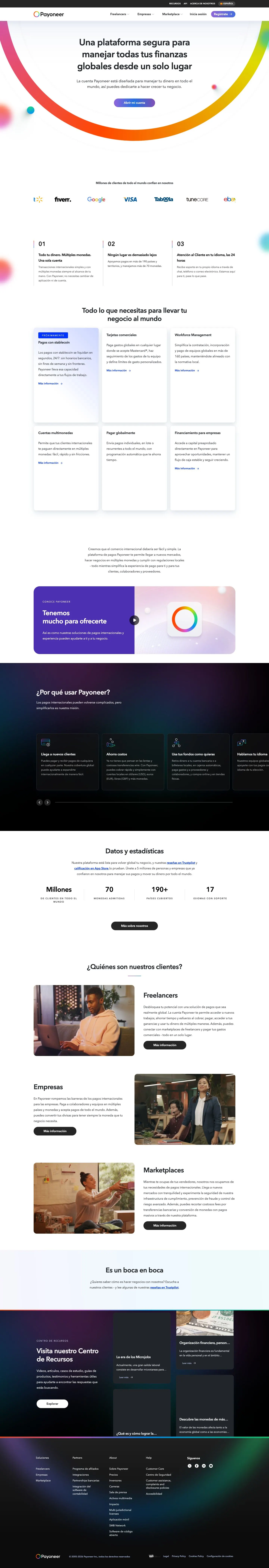 Payoneer — Landing page