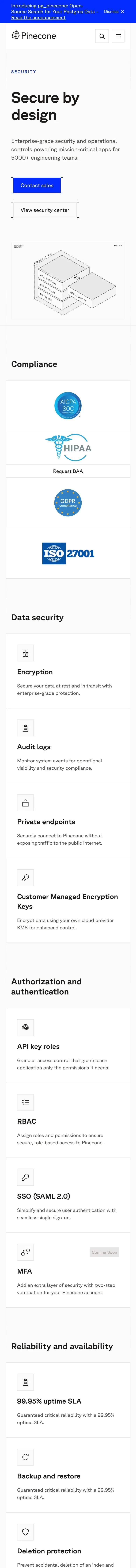 Pinecone — Landing page