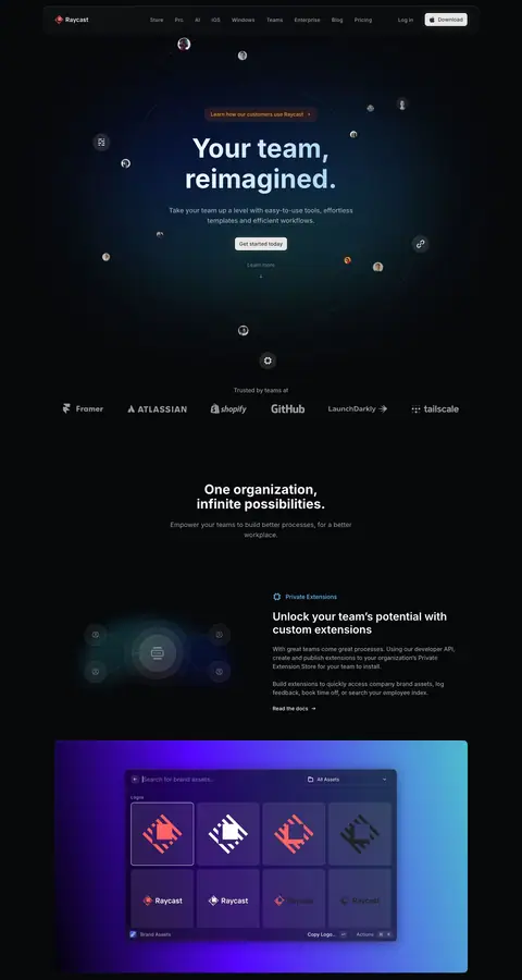Raycast — Landing page