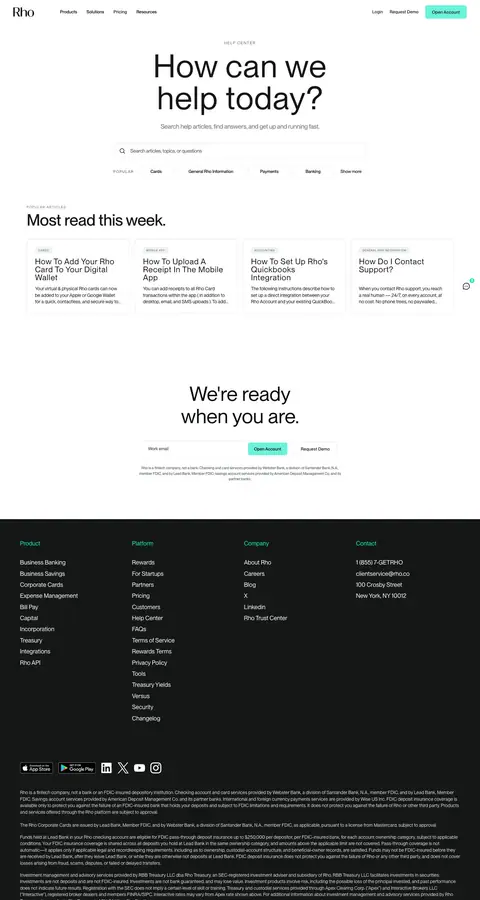 rho.co — Yordam va FAQ