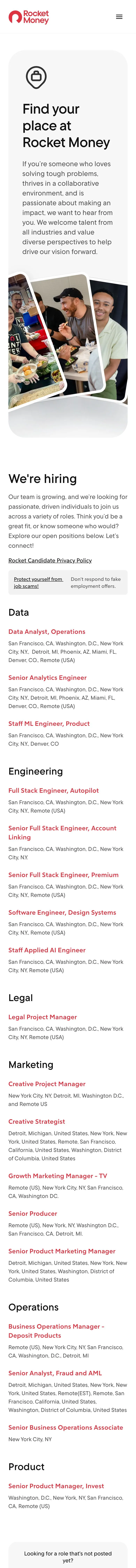 rocketmoney.com — Careers