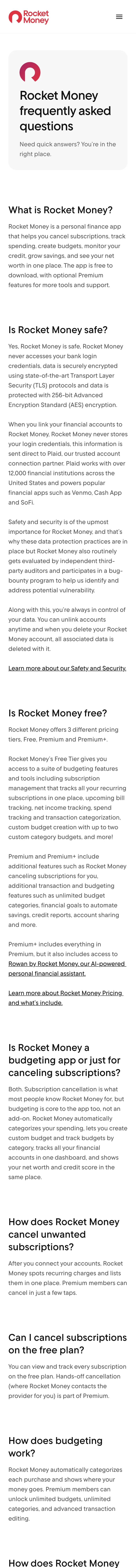 rocketmoney.com — Yordam va FAQ
