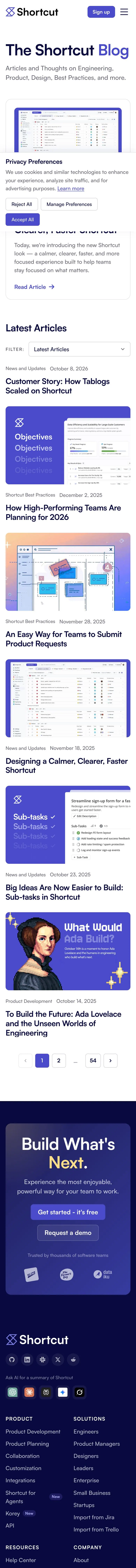 Shortcut — News & blog