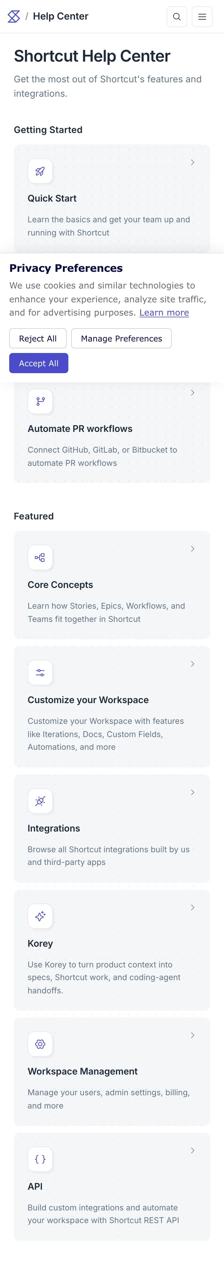 Shortcut — Yordam va FAQ