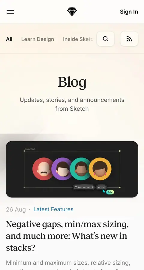 Sketch — Yangiliklar va blog