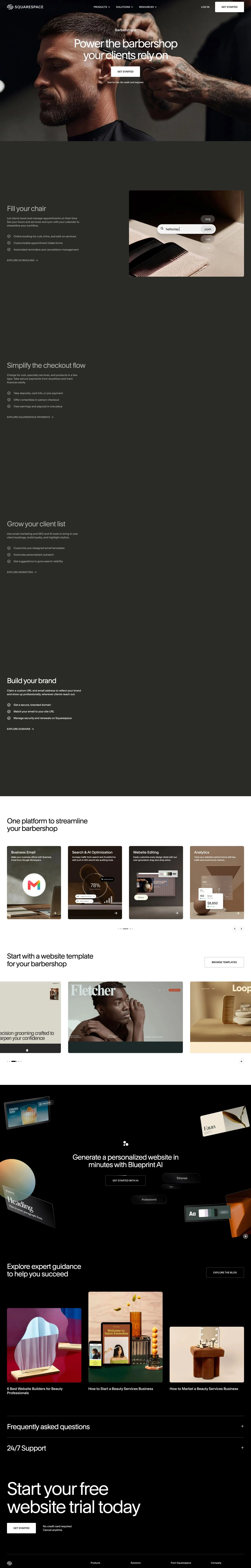 Squarespace — Landing page