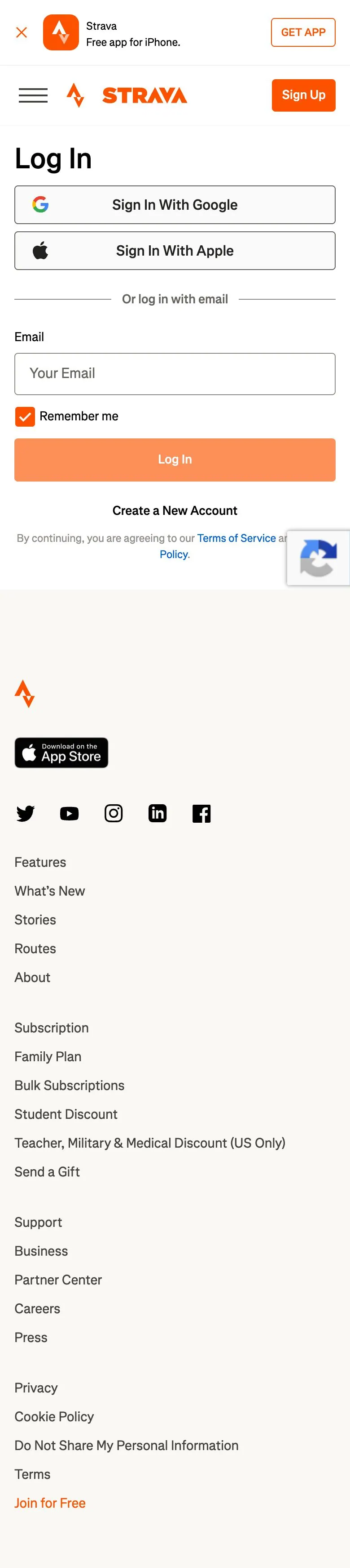 Strava — Login