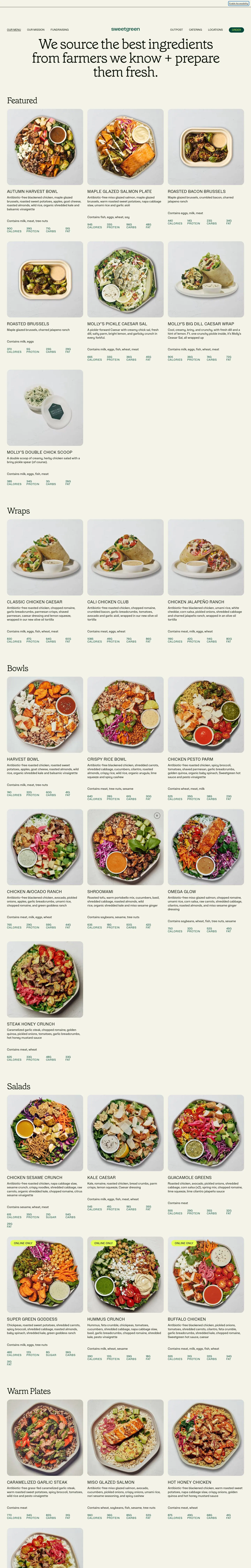 sweetgreen.com — Catalog