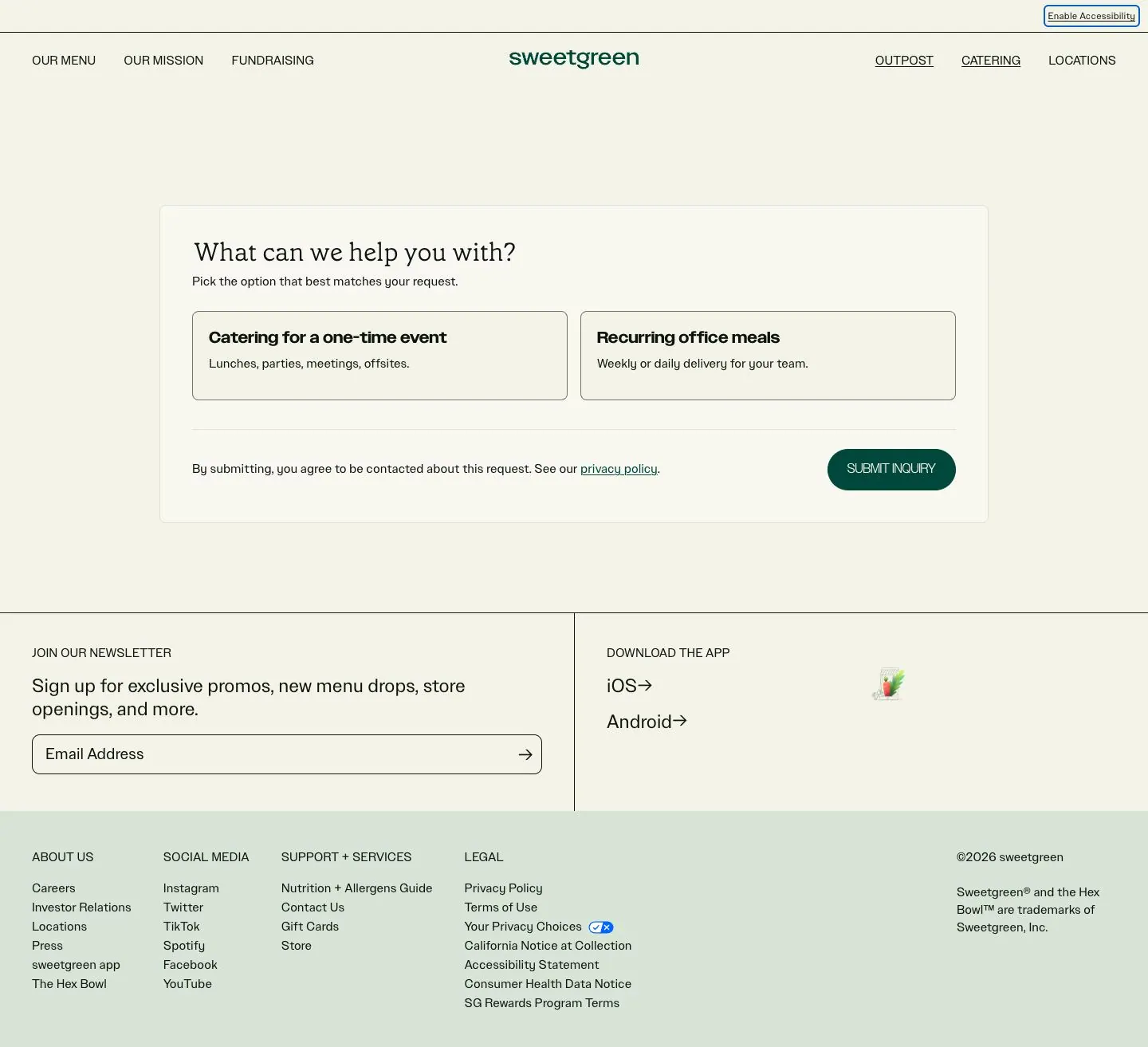 sweetgreen — Aloqa