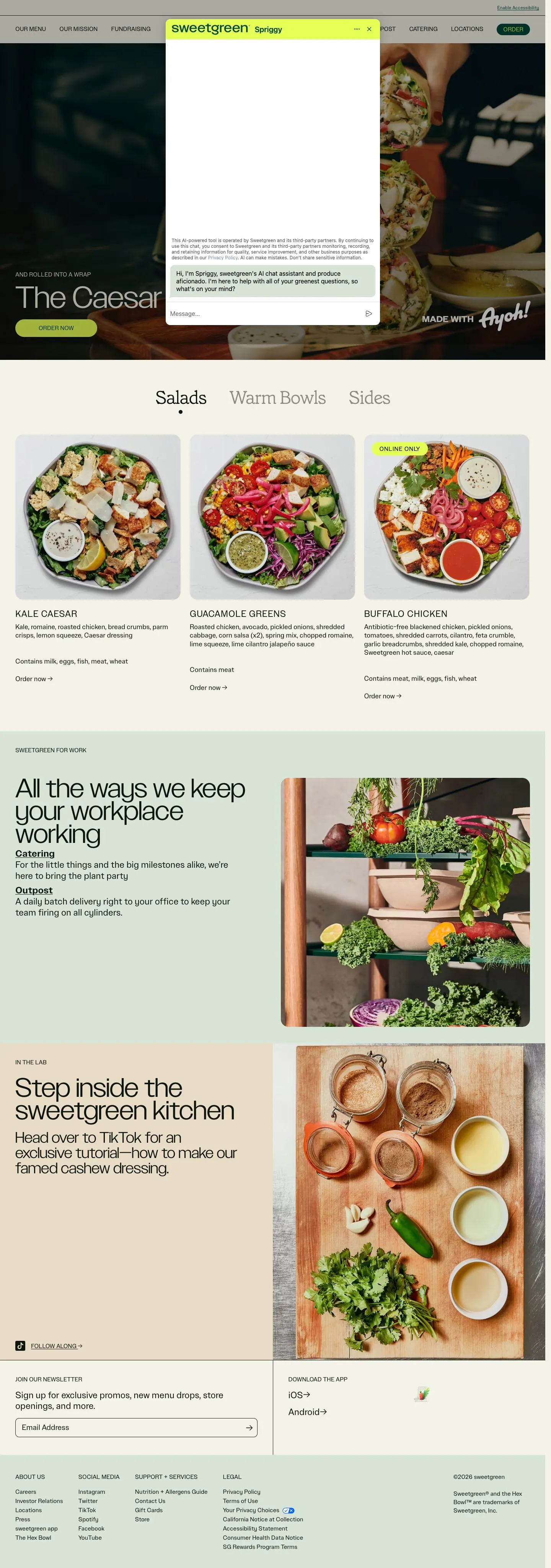 sweetgreen.com — Aloqa