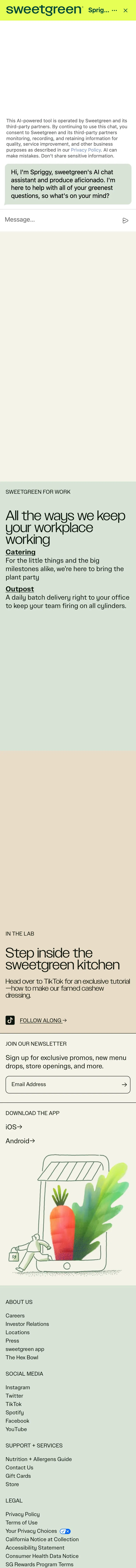 sweetgreen.com — Aloqa