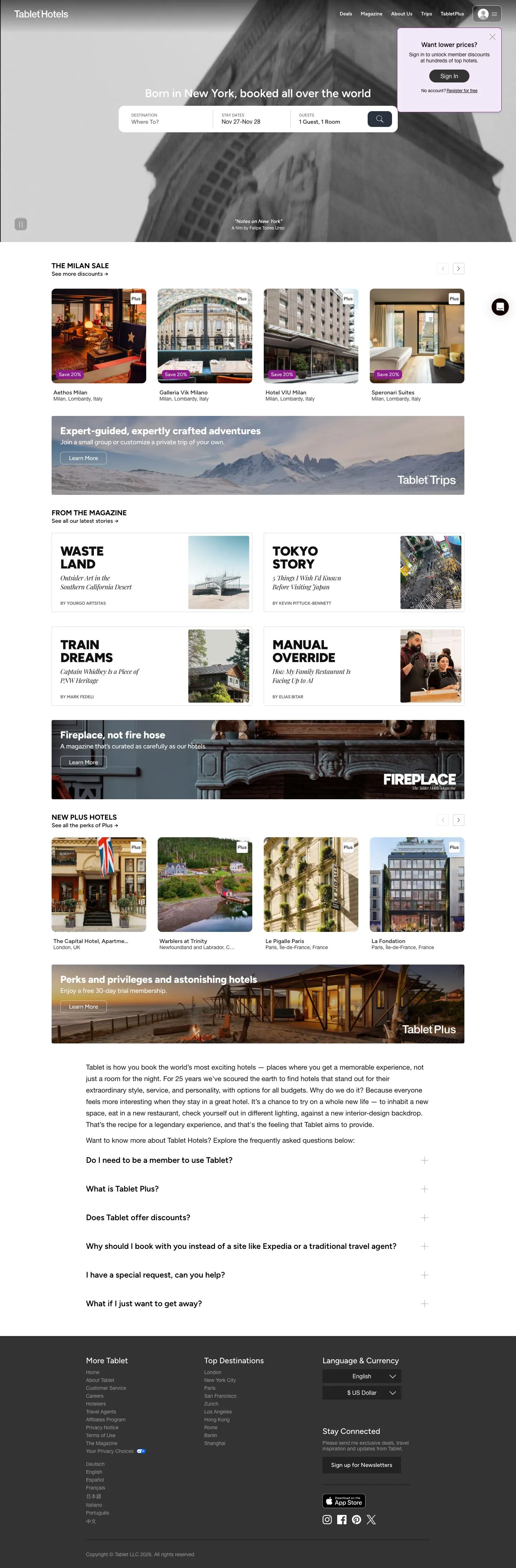 tablethotels.com — Home