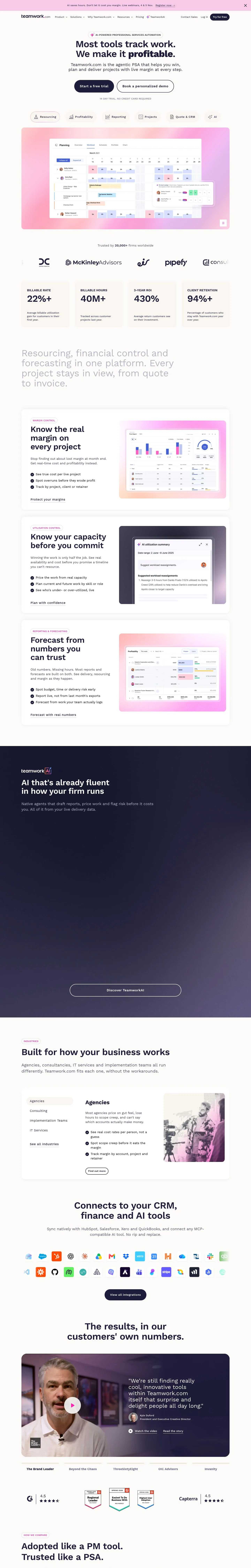 Teamwork.com — Landing page