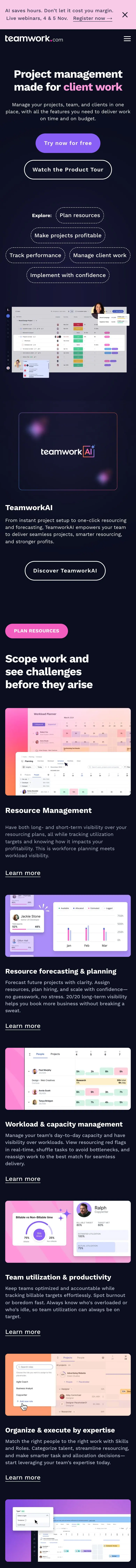 Teamwork.com — Landing page