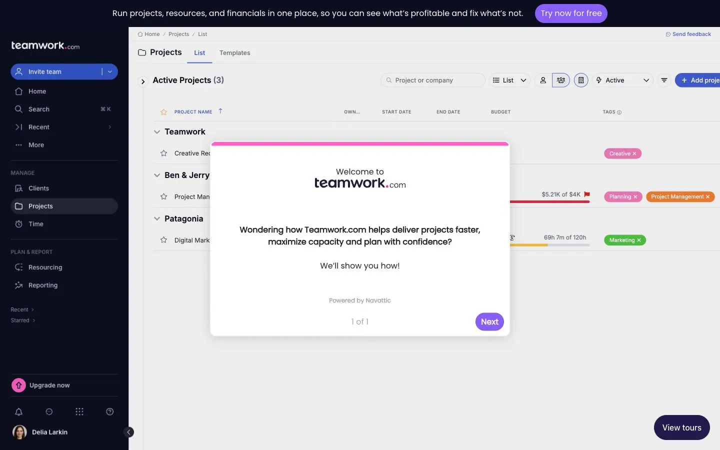 Teamwork.com — Onboarding