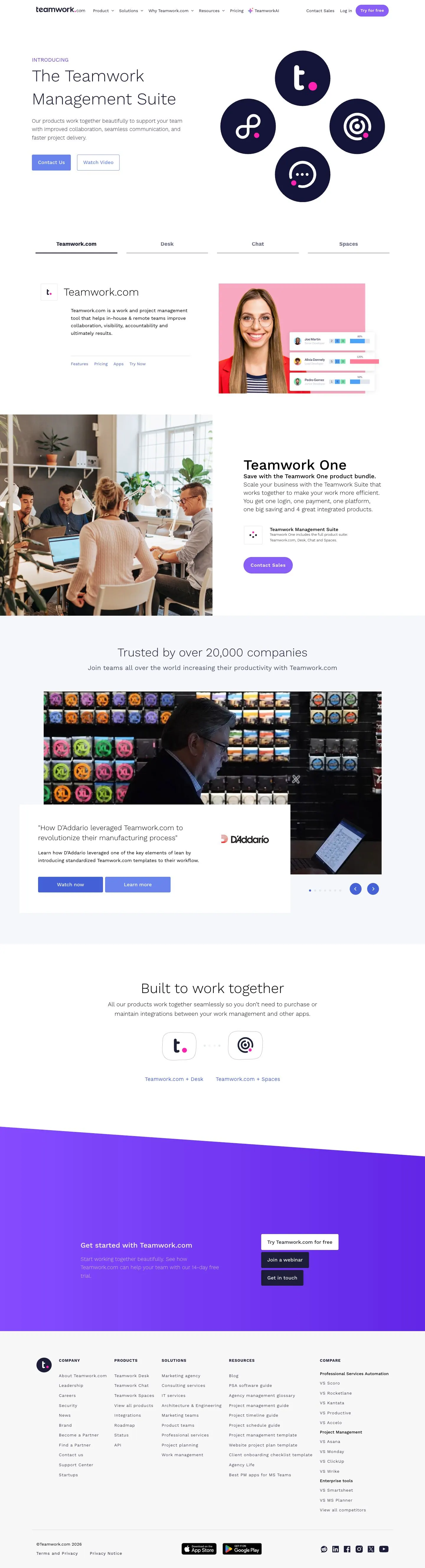 Teamwork.com — Landing page