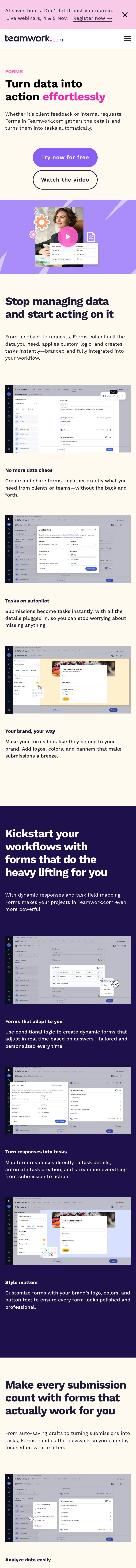 Teamwork.com — Landing page