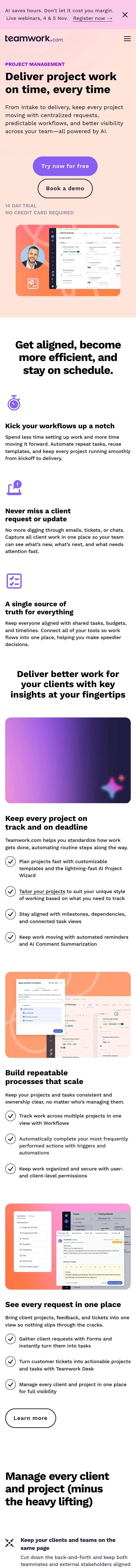 Teamwork.com — Landing sahifa