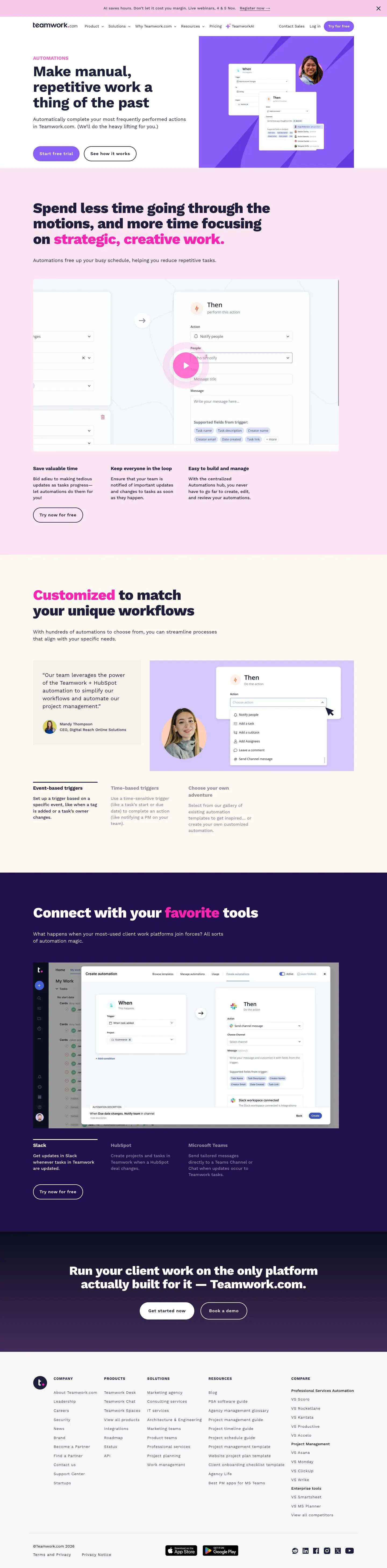Teamwork.com — Landing page