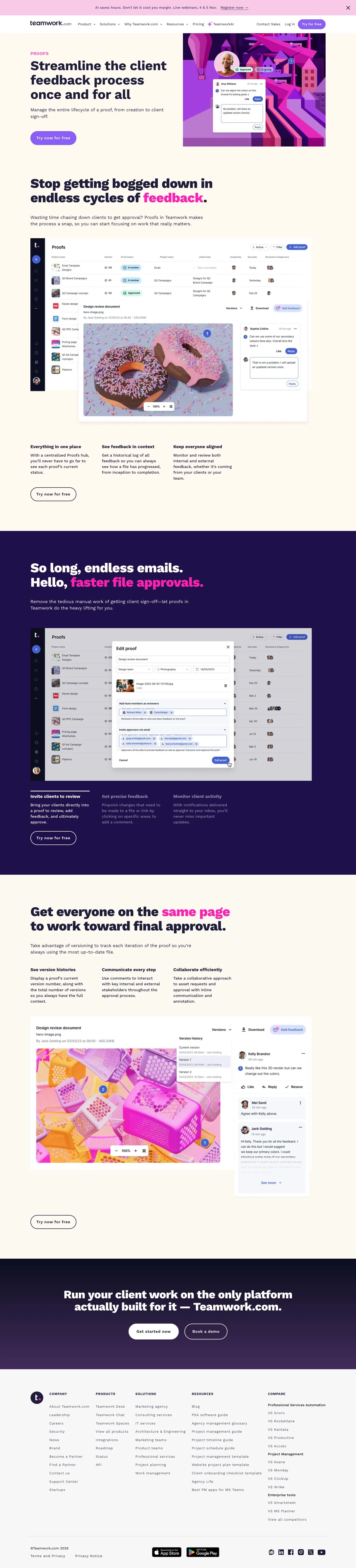 Teamwork.com — Landing page